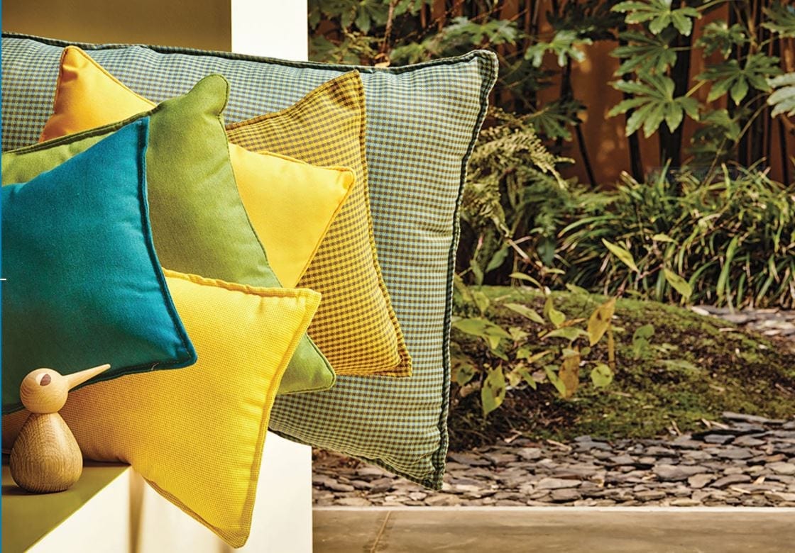 Wax Cloth Pillow Baroque Vanilla Yellow in 3 Sizes outdoorkissen Garden Cushion 