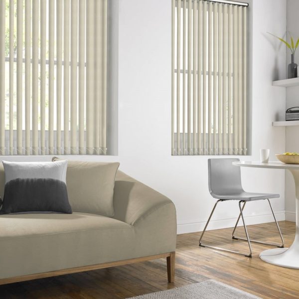 Ashley Wilde in window vertical blind