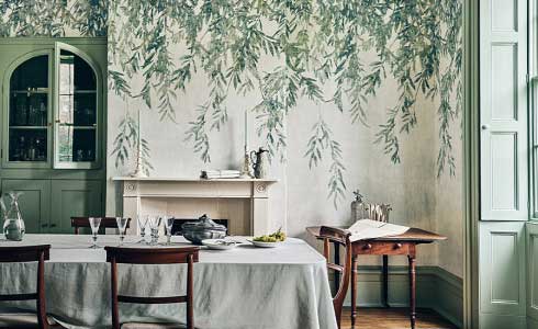 Wallpaper tree leaf print